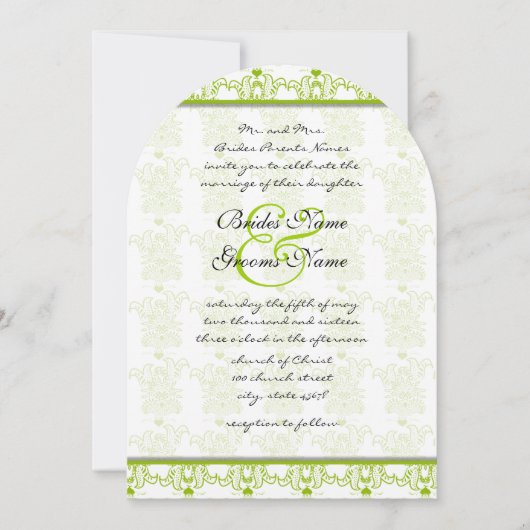 Apple Green Love Birds Hochzeitseinladung Einladung (Vorderseite)