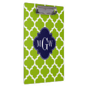 Apple Green mit marokkanischer #5 Navy 3 Initial M Klemmbrett (Rechts)