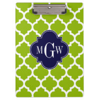 Apple Green mit marokkanischer #5 Navy 3 Initial M