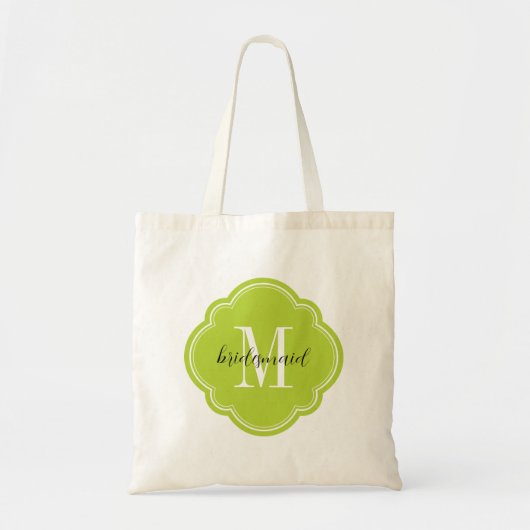 Apple Green Monogram Bridesmaid Tote Bag Tragetasche (Vorne)