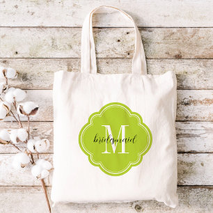 Apple Green Monogram Bridesmaid Tote Bag Tragetasche