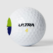 Apple Green Navy Blue LG Schachbrett Monogram Golfball (Logo)