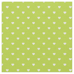Apple Green Polka Dot Hearts Stoff