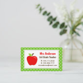 Apple Green Polka Dots Visitenkarte (Stehend Vorderseite)