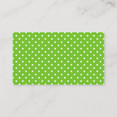 Apple Green Polka Dots Visitenkarte (Rückseite)