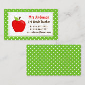 Apple Green Polka Dots Visitenkarte (Vorne/Hinten)