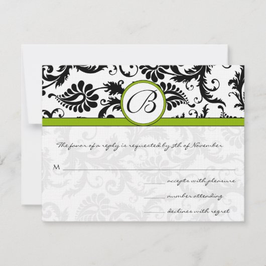 Apple Green Response Card - Postcard Style RSVP Karte (Vorderseite)