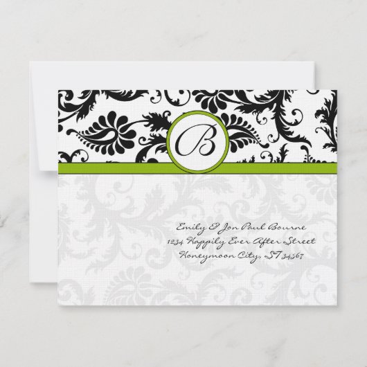 Apple Green Response Card - Postcard Style RSVP Karte (Rückseite)