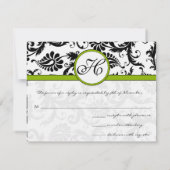 Apple Green Response Card - Text auf Matt Side RSVP Karte (Rückseite)