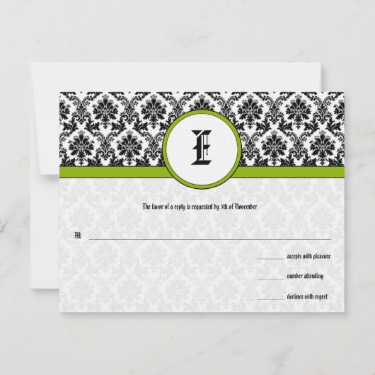 Apple Green Response Card - Text auf Matt Side RSVP Karte (Rückseite)