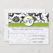 Apple Green Response Card - Text auf Matt Side RSVP Karte (Rückseite)