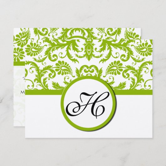 Apple Green Response Card - Text auf Matt Side RSVP Karte (Vorne/Hinten)