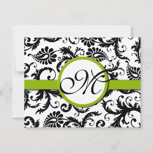 Apple Green Response Card - Text auf Matt Side RSVP Karte (Vorderseite)