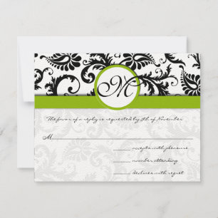 Apple Green Response Card - Text auf Matt Side RSVP Karte