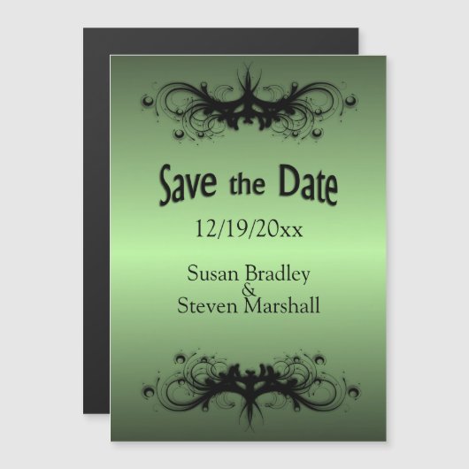 Apple Green Save the Date Magneteinladung (Vorne/Hinten)