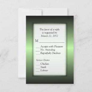 Apple Green Shine RSVP Cards mit Menüauswahl Karte
