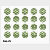 Apple Green Square und Diamond Pattern Runder Aufkleber (Blatt)