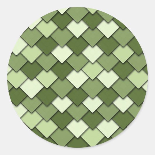 Apple Green Square und Diamond Pattern Runder Aufkleber (Vorderseite)