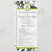 Apple Green Trim Black Damask Wedding Program Programm (Vorne/Hinten)