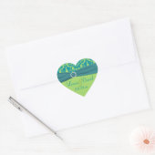 Apple Green und Türkis Damask Wedding Sticker (Umschlag)