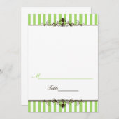 Apple Green und White Stripe Zent Stil Platzkarte (Vorne/Hinten)