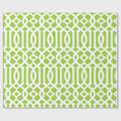 Apple Green und White Trellis Muster Geschenkpapier (Flach)
