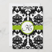 Apple Green Viktorianisch Damask Einladung (Rückseite)