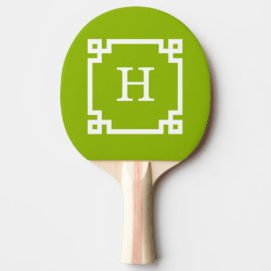 Apple Green White Greece Key #2 Gerahmt Monogram Tischtennis Schläger