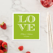 Apple Green, White LIEBE Napkins Serviette (Beispiel)