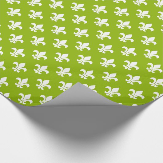 Apple Green White Lilie Muster Geschenkpapier (Ecke)