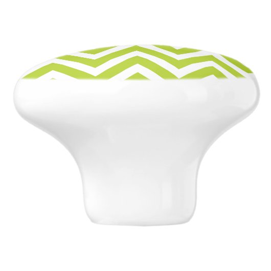 Apple Green Zickzack Keramikknauf (Seitenansicht)