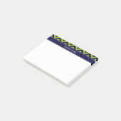 Apple Grn Navy LG Zickzack Navy Blue Name Monogram Post-it Klebezettel (angewinkelt)