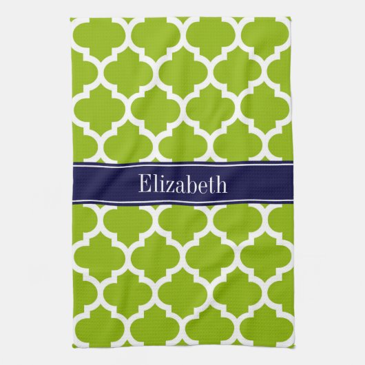 Apple Grn Welch marokkanische #5 Navy Blue Name Mo Geschirrtuch (Vertikal)