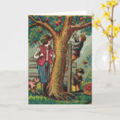 Apple-Grußkarte aus dem 19. Jahrhundert Karte (Gelbe Blume)