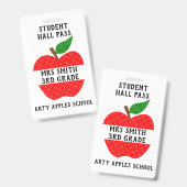 Apple Hall Pass für Lehrer oder Badpass Ausweis (Vorder- & Rückseite)