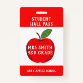 Apple Hall Pass für Lehrer oder Badpass Ausweis (Rückseite)