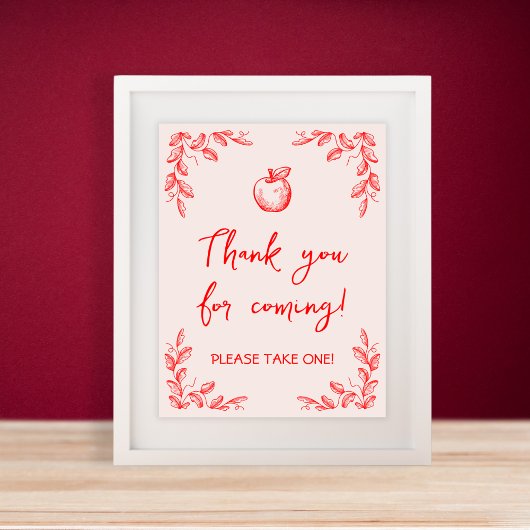Apple Hand Drawn Baby Duwer Favorit Schild