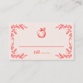 Apple Hand Drawn Fall Herbst Babydusche Platzkarte (Vorderseite)