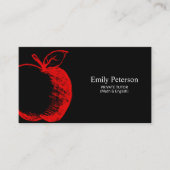 Apple Hand Drawn | Schwarz Visitenkarte (Vorderseite)