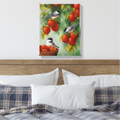 Apple Harvest Chickadees 30"x20" Leinwanddruck (Insitu (Schlafzimmer))
