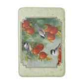 Apple Harvest Chickadees Green Badematte (Vorderseite Vertikal)