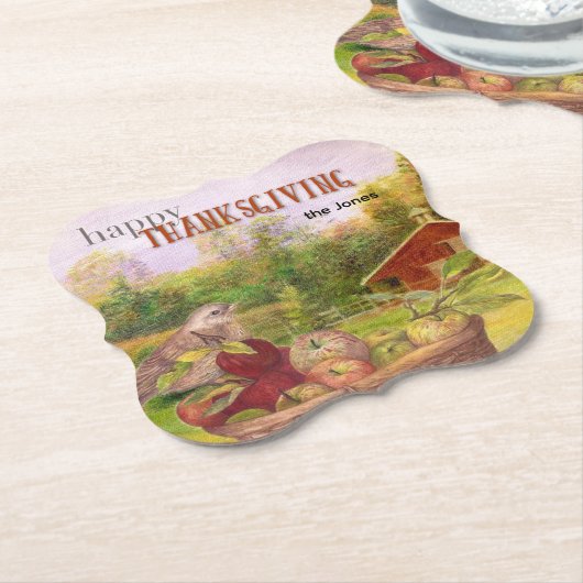 Apple Harvest Happy Thanksgiving Untersetzer (angewinkelt)