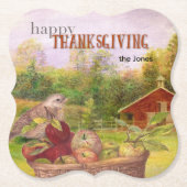 Apple Harvest Happy Thanksgiving Untersetzer (Vorderseite)