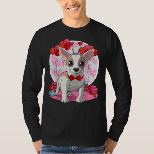 Apple Head Chihuahua Heart Valentine Day Decor T-Shirt