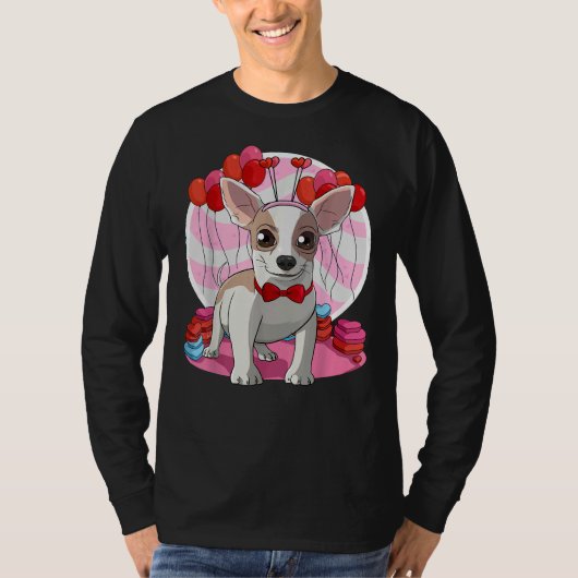 Apple Head Chihuahua Herz Valentine Day Deco T-Shirt (Vorderseite)
