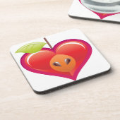 Apple Heart Getränkeuntersetzer (Linke Seite)