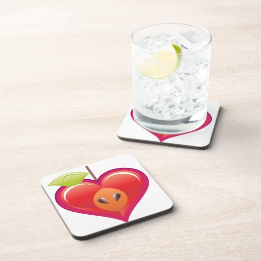 Apple Heart Getränkeuntersetzer (Rechte Seite)