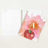 Apple Heart Monogram Name Red Pink Planer (Anzeige)