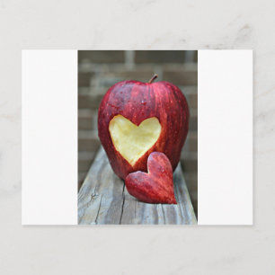 Apple Heart Postcard Postkarte