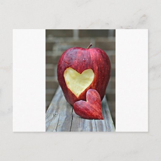 Apple Heart Postcard Postkarte (Vorderseite)
